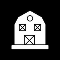 Barn Glyph Inverted Icon vector