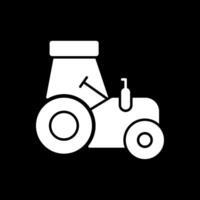 icono de glifo de tractor invertido vector