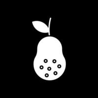 Pear Glyph Inverted Icon vector