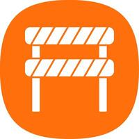 Road Block Glyph Curve Icon vector