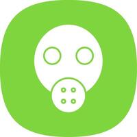 Gas Mask Glyph Curve Icon vector