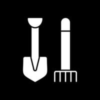 Pitchfork Glyph Inverted Icon vector