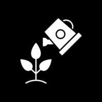 Watering Plants Glyph Inverted Icon vector
