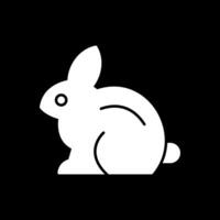 Rabbit Glyph Inverted Icon vector