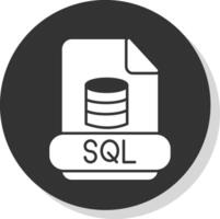 Sql Glyph Grey Circle Icon vector