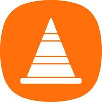 Cone Glyph Curve Icon vector