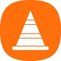 Cone Glyph Curve Icon vector