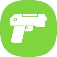 Pistol Glyph Curve Icon vector