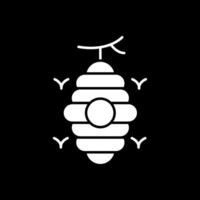 Beehive Glyph Inverted Icon vector