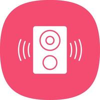 altavoz glifo curva icono vector