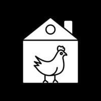 Chicken Glyph Inverted Icon vector