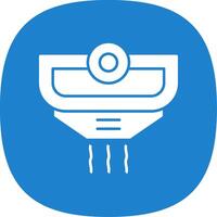 Smoke Detector Glyph Curve Icon vector