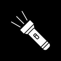 Flashlight Glyph Inverted Icon vector