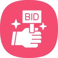 Bid Glyph Curve Icon vector