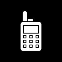 Walkie Talkie Glyph Inverted Icon vector