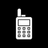 icono de glifo de walkie talkie invertido vector