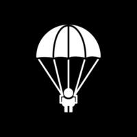 Parachuting Glyph Inverted Icon vector