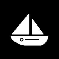 Dinghy Glyph Inverted Icon vector