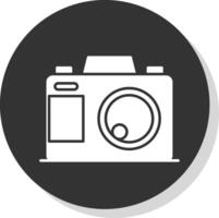 Photo Camera Glyph Grey Circle Icon vector