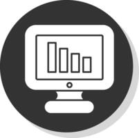 Bar Chart Glyph Grey Circle Icon vector