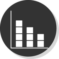 Bar Graph Glyph Grey Circle Icon vector