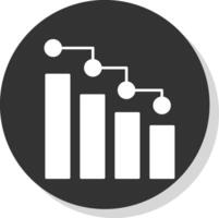 Bar Chart Glyph Grey Circle Icon vector