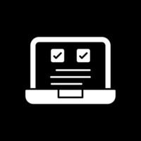 Electronic Voting Glyph Inverted Icon vector