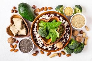 Selection of vegetable protein Sources and Superfoods photo