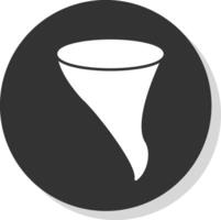 Tornado Glyph Grey Circle Icon vector