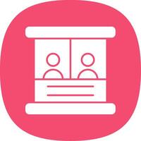 Ticket Box Glyph Curve Icon vector