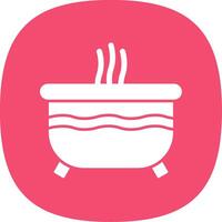 Hot Tub Glyph Curve Icon vector