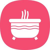 Hot Tub Glyph Curve Icon vector