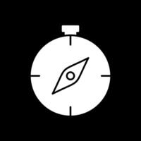 Compass Glyph Inverted Icon vector