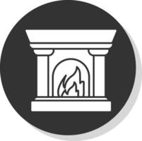 Fireplace Glyph Grey Circle Icon vector