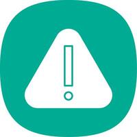 Warning Glyph Curve Icon vector