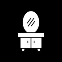 Dressing Table Glyph Inverted Icon vector