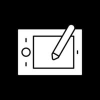 Drawing Tablet Glyph Inverted Icon vector