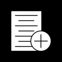 New Document Glyph Inverted Icon vector