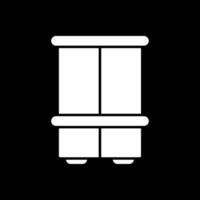 Wardrobe Glyph Inverted Icon vector