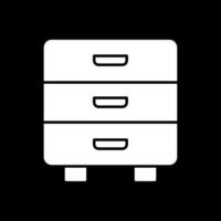 Drawer Glyph Inverted Icon vector