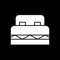 Double Bed Glyph Inverted Icon vector