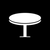 Round Table Glyph Inverted Icon vector