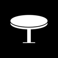 Round Table Glyph Inverted Icon vector