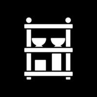 Shelves Glyph Inverted Icon vector