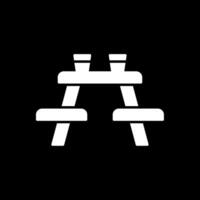 Picnic Table Glyph Inverted Icon vector
