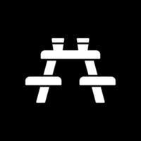 Picnic Table Glyph Inverted Icon vector