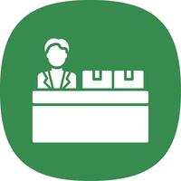 Checkin Glyph Curve Icon vector