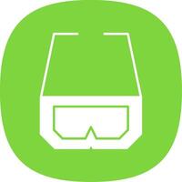 3d lentes glifo curva icono vector