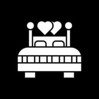 doble cama glifo invertido icono vector