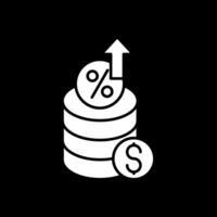 Interest Rate Glyph Inverted Icon vector